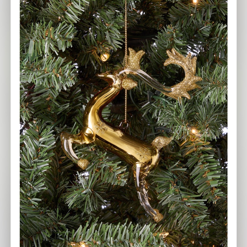 LIMITED TIME OFFER Elegant Gold Reindeer Ornament - Picture 2 of 5